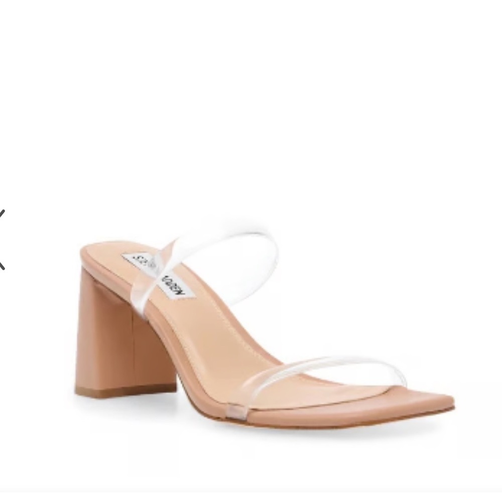 Steve Madden Lilah Clear Block Heel Sandals Size 10 NEW